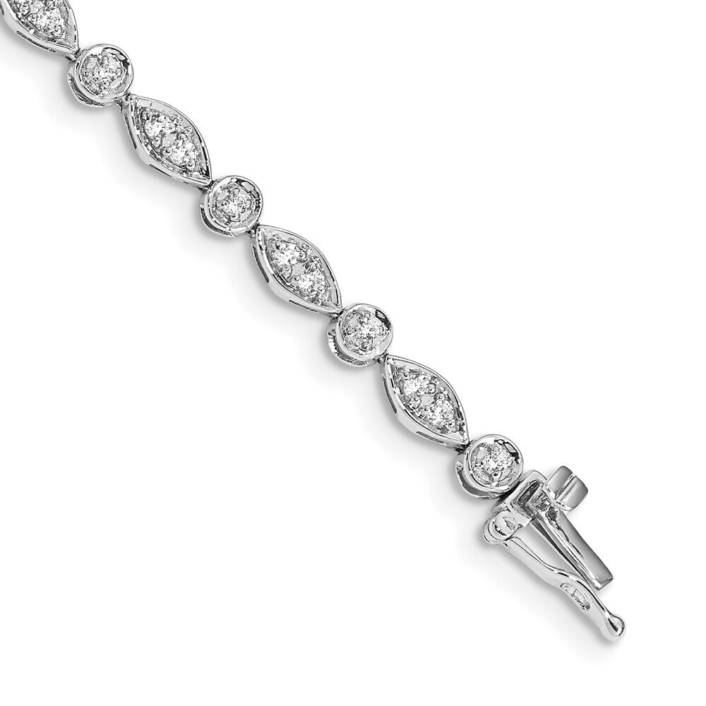 Kazi Luxury 14k White Gold Diamond Bracelet